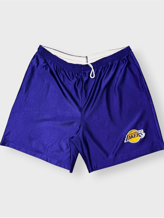Unbranded Other - Vintage 80s 90s Los Angeles Lakers Shiny Dazzle Basketball Shorts, Elastic Logo